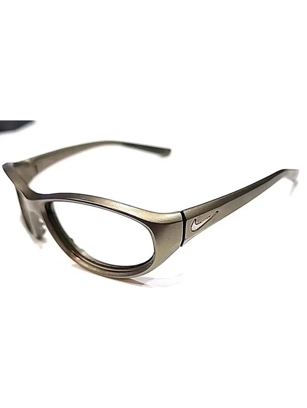 Nike EV0573 066 No Lenses Debut Brown Wrap Sunglasses Frame No Logo No Nose Pad